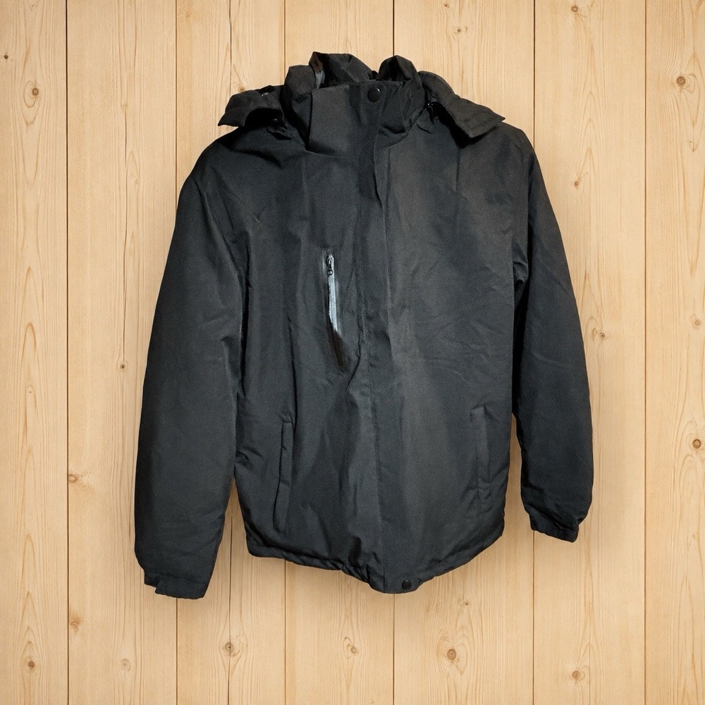 TAMEYA Men's Small Black Heated Jacket Dual Control Detachable Hood USB[N]